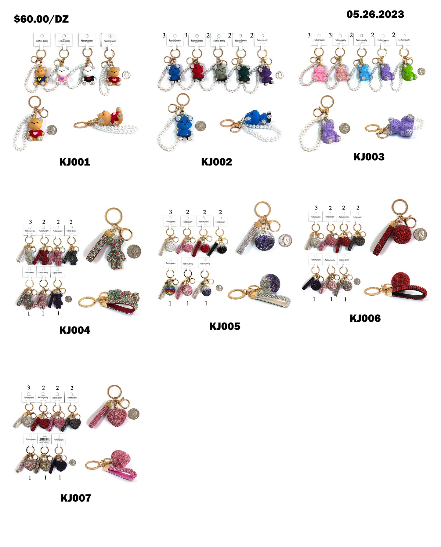 7 KINDS BLING BLING KEYCHAIN