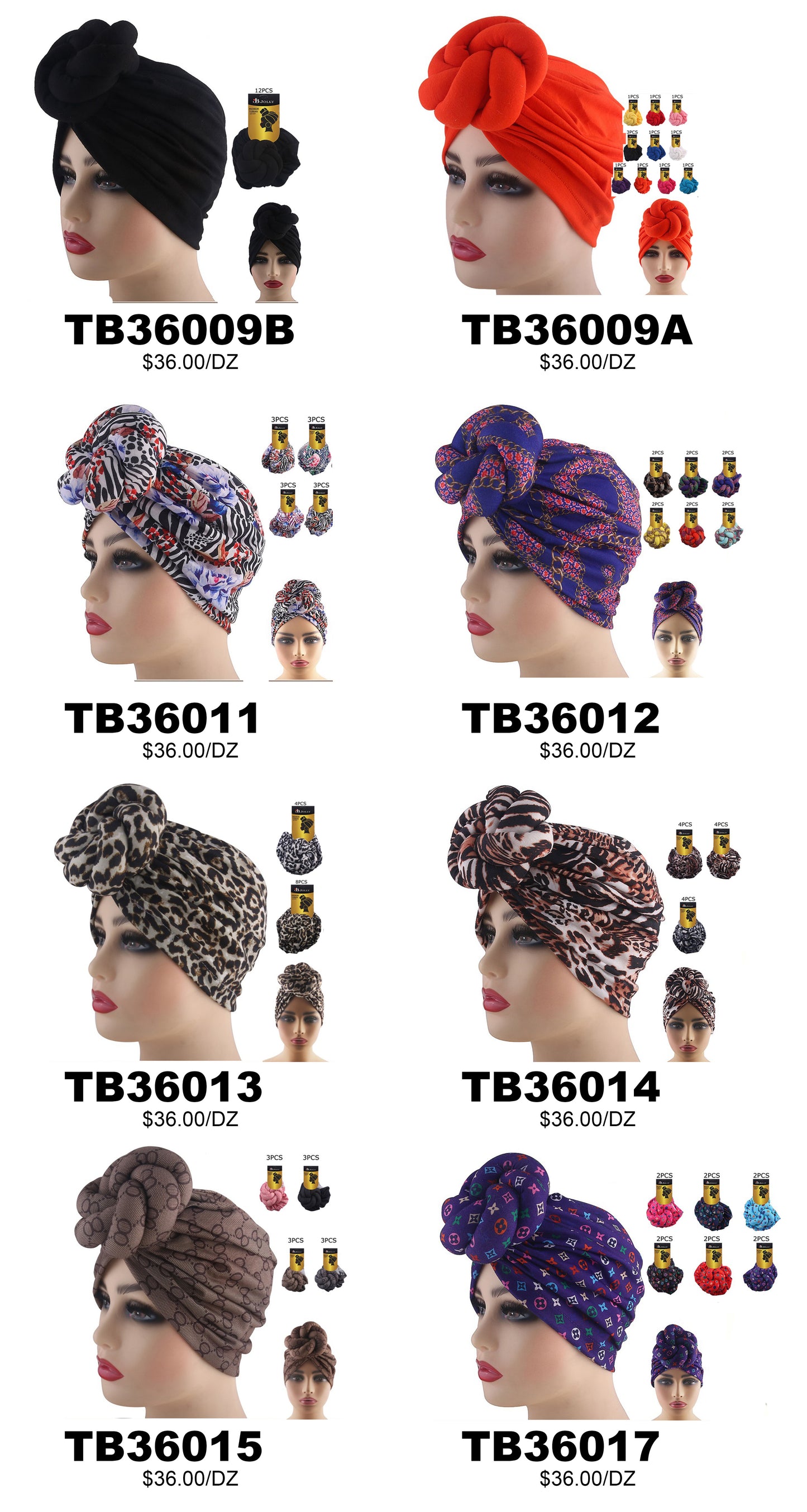 8 KINDS WOMEN TURBAN HAT