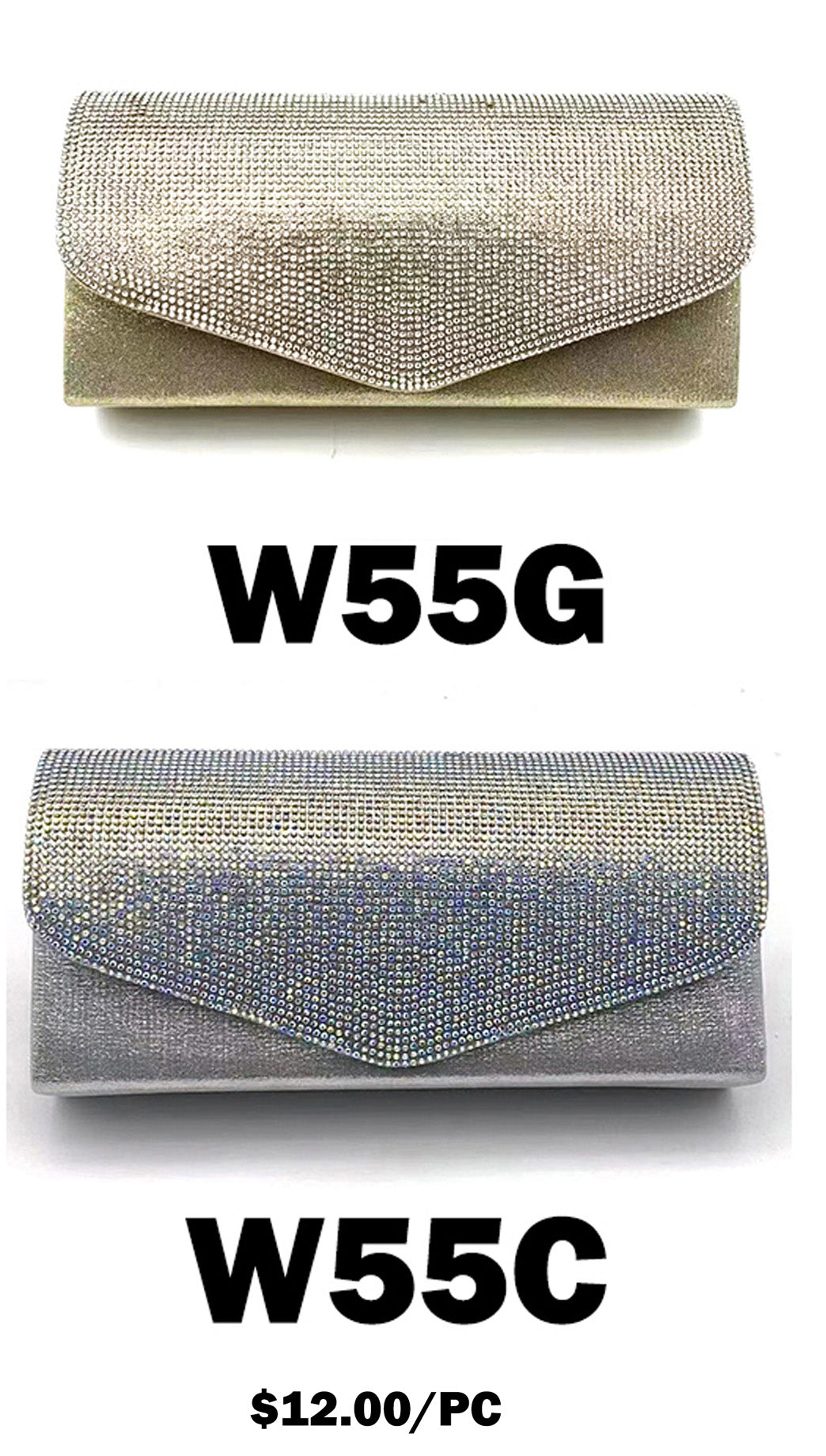 RHINESTONE ENVELOPE SHAPE CLUTCH 22.5"X13.5CM (1PC)