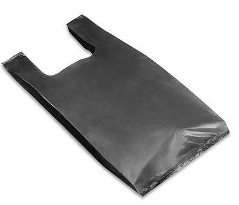 BAG206, 2X-SMALL(2,600/PK) BX) SHOPPING BAG (BLACK)