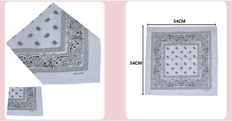 BAN101 DESIGN BANDANA - WHITE