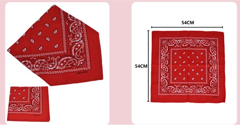 BAN102 DESIGN BANDANA - RED