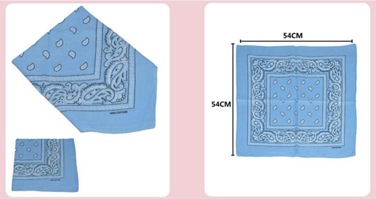 BAN104 DESIGN BANDANA - LIGHT BLUE