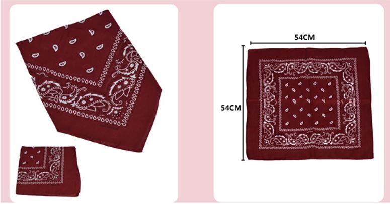 BAN110 DESIGN BANDANA - BURGUNDY