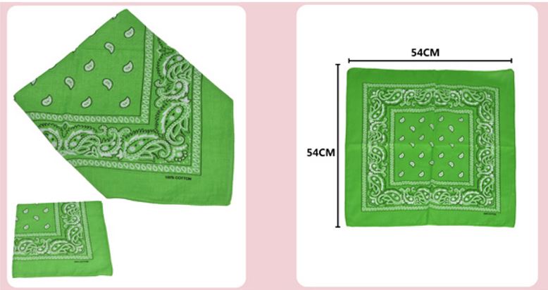 BAN113 DESIGN BANDANA - H.GREEN