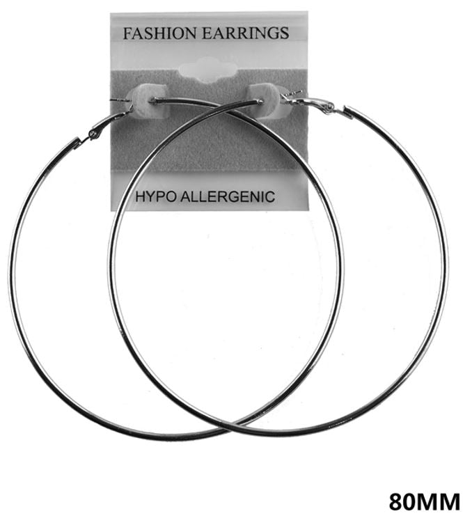 E14S SINGLE HOOP SILVER EARRING