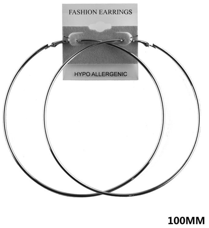 E16S SINGLE HOOP SILVER EARRING