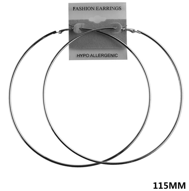 E17G SINGLE HOOP SILVER EARRING