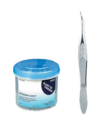 GT07J SLANT TIP TWEEZERS 6DZ/JAR