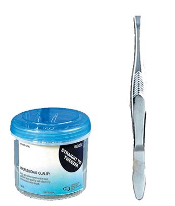 GT08J STRAIGHT TIP TWEEZERS 6DZ/JAR
