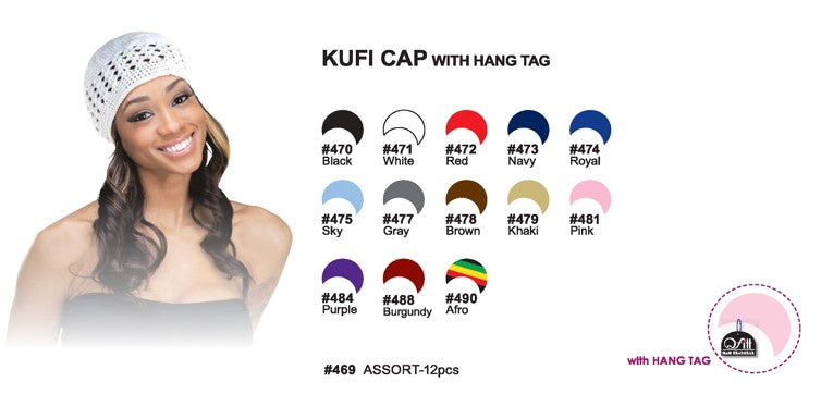 M&M KUFI CAP WITH HANG TAG 14 COLOR CHOICES