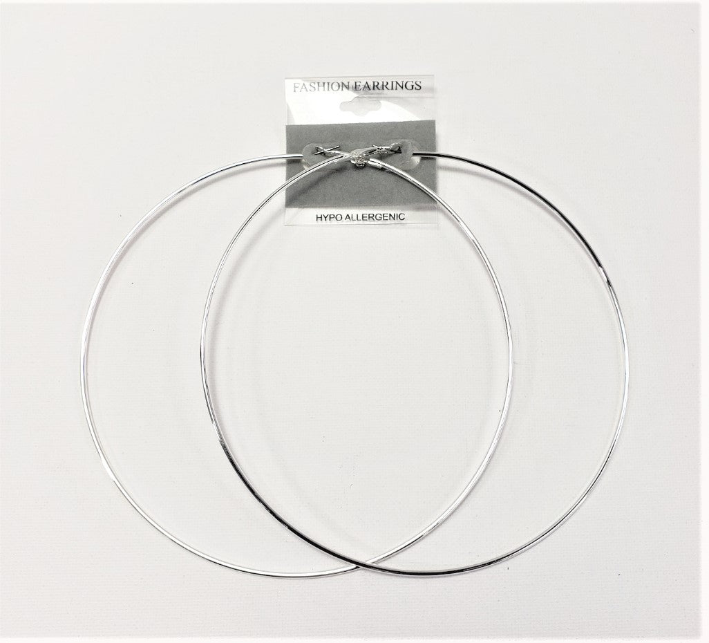 E18S, DZ) SINGLE HOOP SILVER EARRING