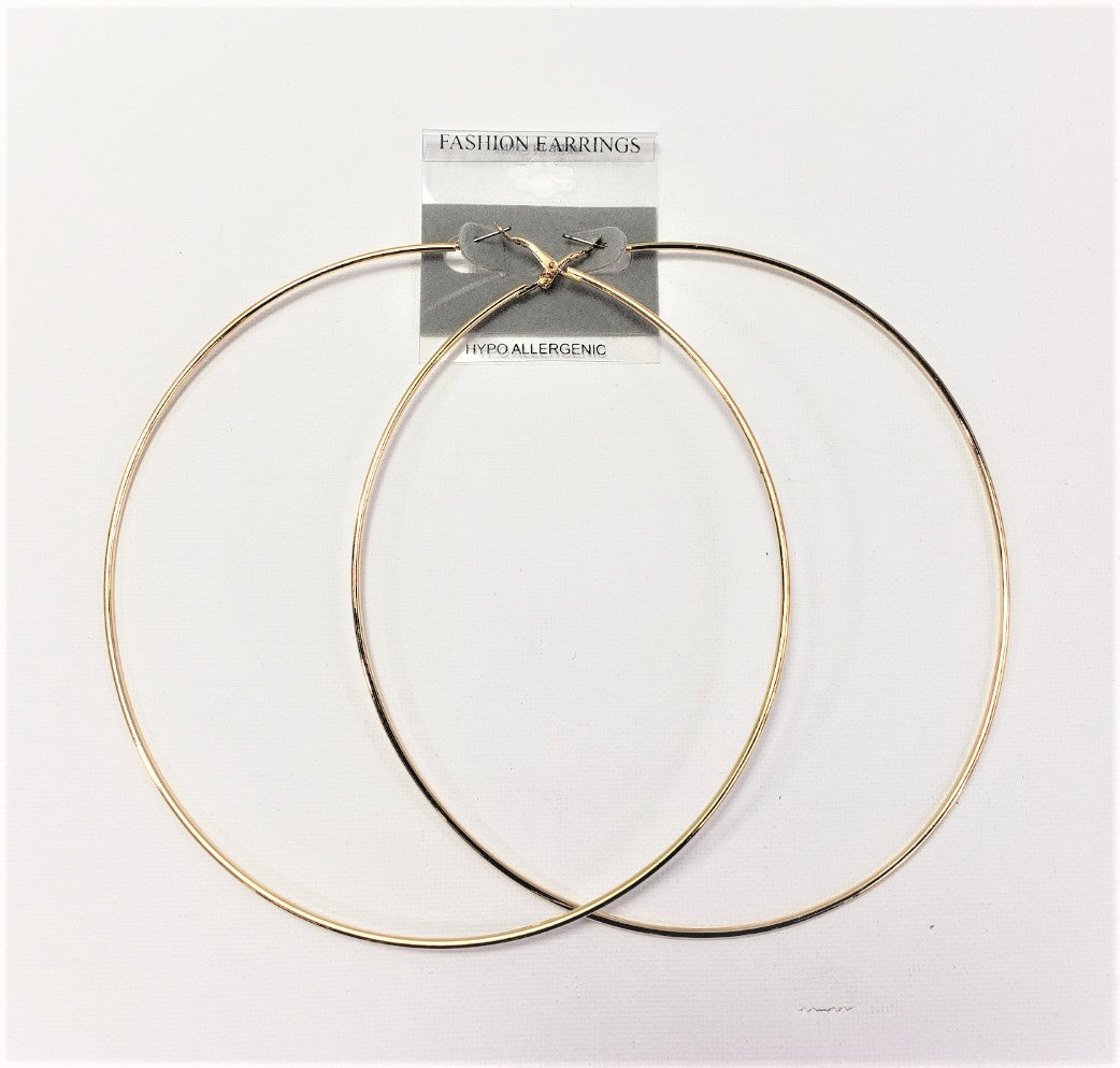 E18G, DZ) SINGLE HOOP GOLD EARRING