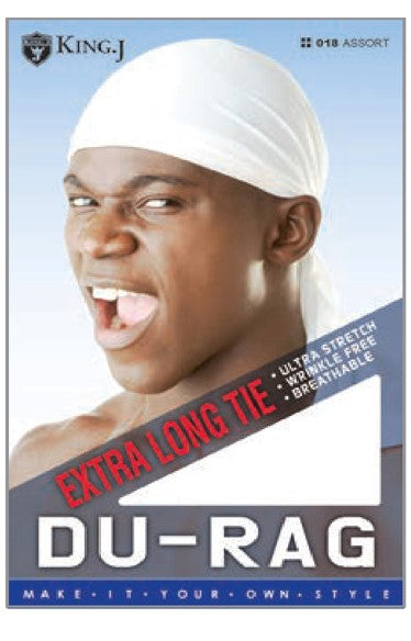 MM001 M&M ORGANIC DURAG BLACK EXTRA LONG TIE #001