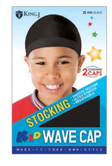 MM058/059 M&M KID STOCKING WAVE CAP - ASST/BLACK