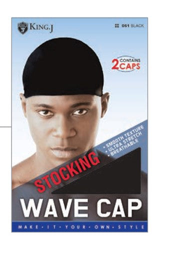 MM060/061 M&M STOCKING WAVE CAP(2 PCS/PK) - ASST/BLACK
