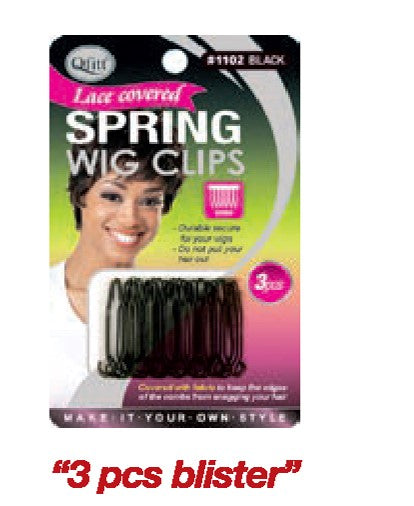 MM1102/1004 SPRING WIG CLIP WITH LACE 3PC/12PCS