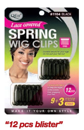MM1102/1004 SPRING WIG CLIP WITH LACE 3PC/12PCS