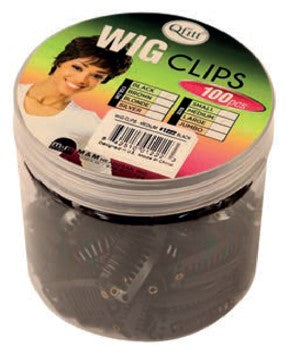 MM1221/1223 BLACK WIG CLIP (100PC/JAR) SMALL/LARGE