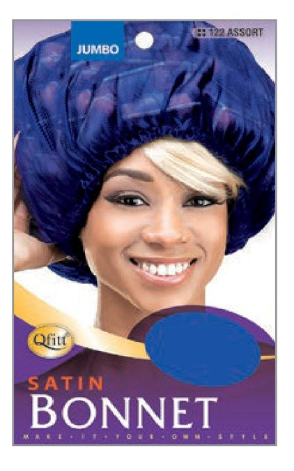 MM122/123 JUMBO SATIN BONNET - ASST/BLACK