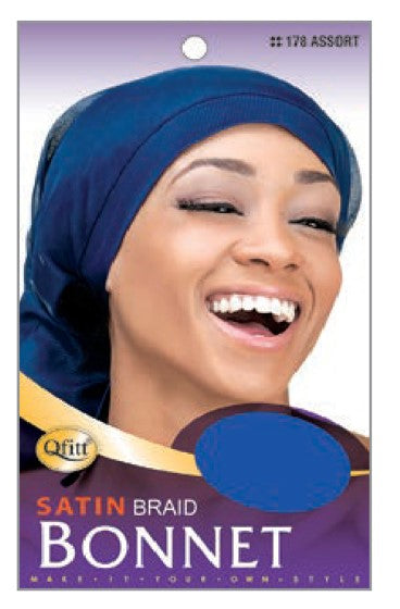 MM178/179 M&M SATIN BRAID BONNET LARGE - ASST/BLACK
