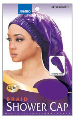 MM195/196 JUMBO BRAID SHOWER CAP - ASSORT/BLACK