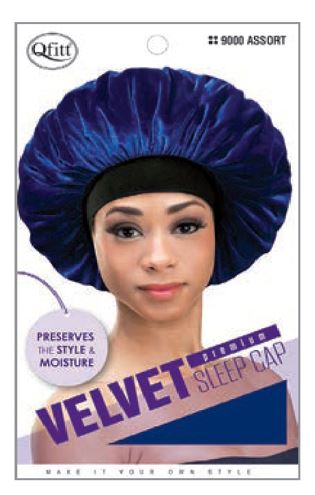MM9000/MM9001 VELVET SLEEP CAP ASSORT/ BLACK