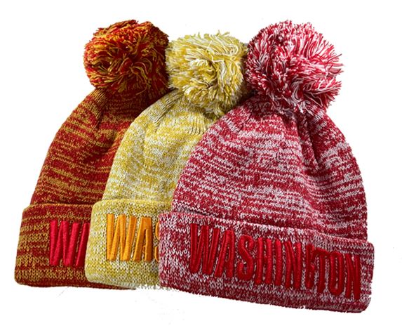 WH1001 WASHINGTON KNIT BEANIE WITH POM