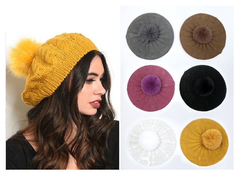 WH1121 ASSORT POM HAT