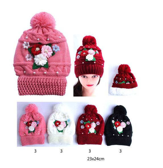WH7456 FLOWER WINTER HAT