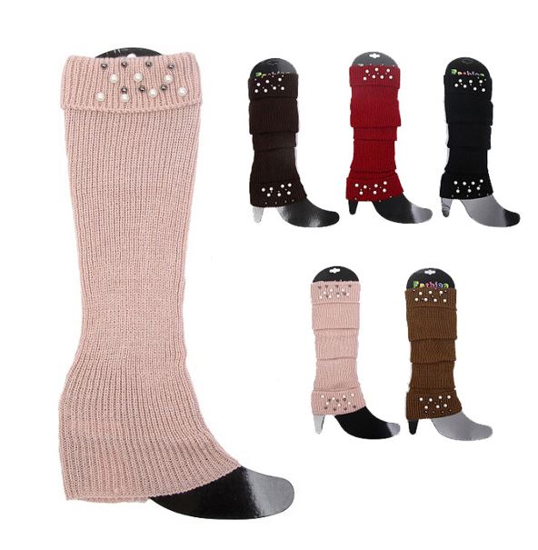 WS1006 LEG WARMER WITH WHITE AND GREY PERAL