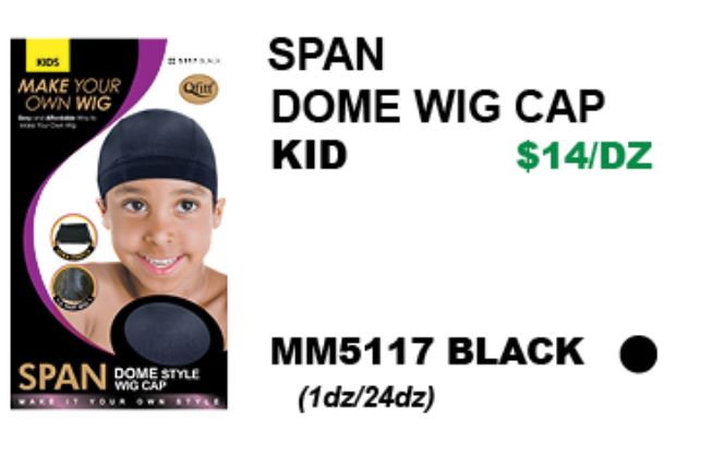 MM5117 SPANDEX DOME CAP KID : BLACK