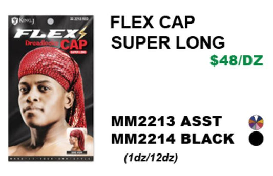 MM2213/MM2214 FLEX CAP SUPER LONG - ASSORT/BLACK