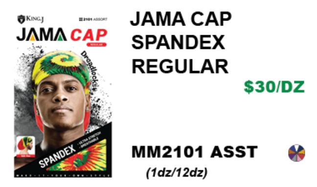 MM2101 JAMA CAP SPANDEX REGULAR DREADLOCKS