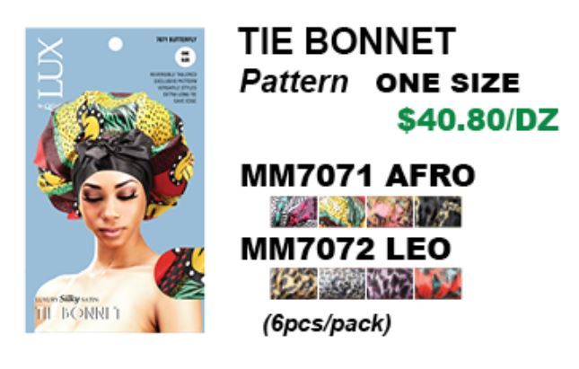 PATTERN TIE BONNET SILKY SATIN