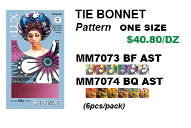 PATTERN TIE BONNET SILKY SATIN