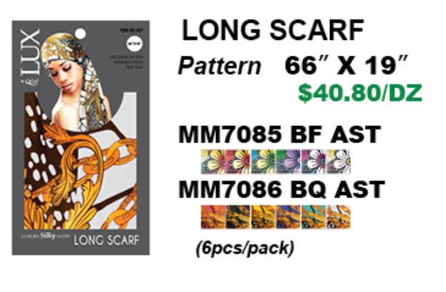 PATTERN LONG SCARF SILKY SATIN