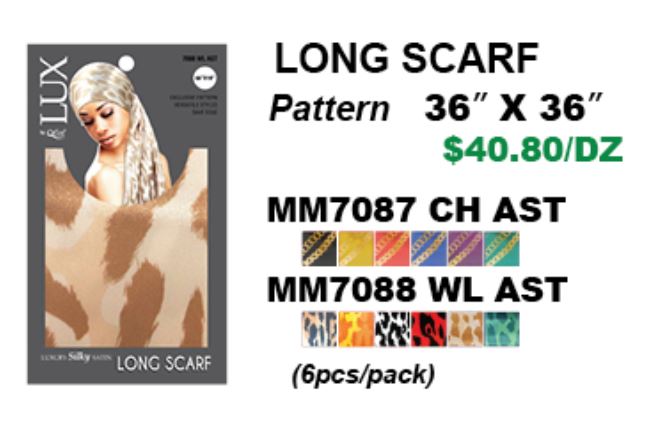 PATTERN LONG SCARF SILKY SATIN