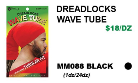MM088 M&M DREADLOCKS WAVE CAP  - BLACK
