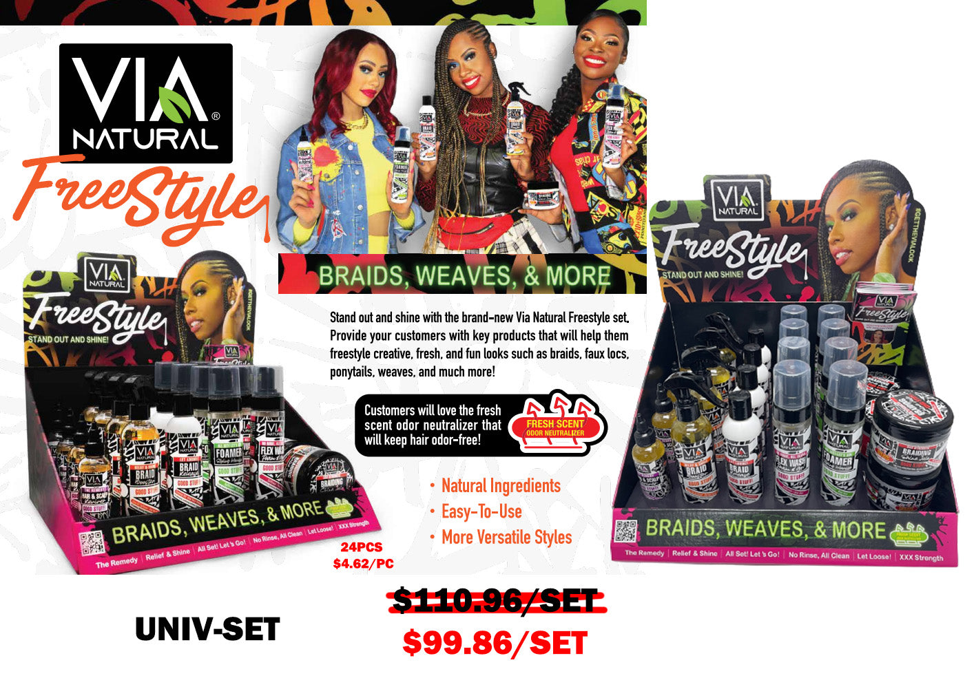 VIA NATURAL FREE STYLE - BRAID,WEAVES & MORE