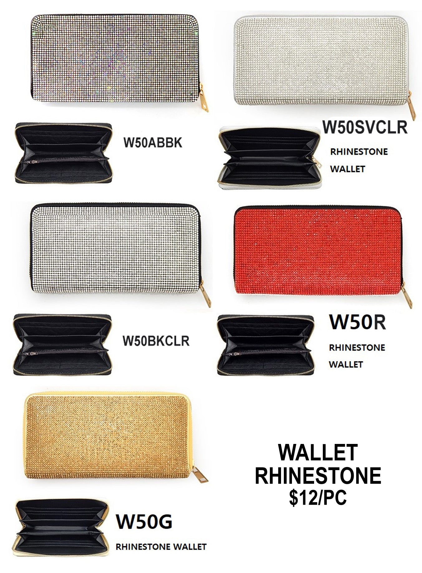 RHINESTONE WALLET (1PC)