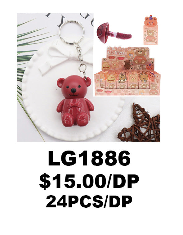 BEAR KEYRING LIP GLOSS DISPLAY#LG1886