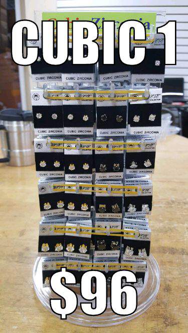CUBIC1, DP) CUBIC ZIRCONIA - 192PC / DISPLAY