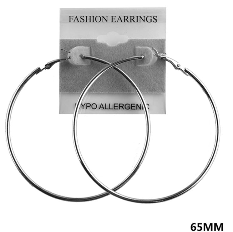 E13S SINGLE HOOP SILVER EARRING