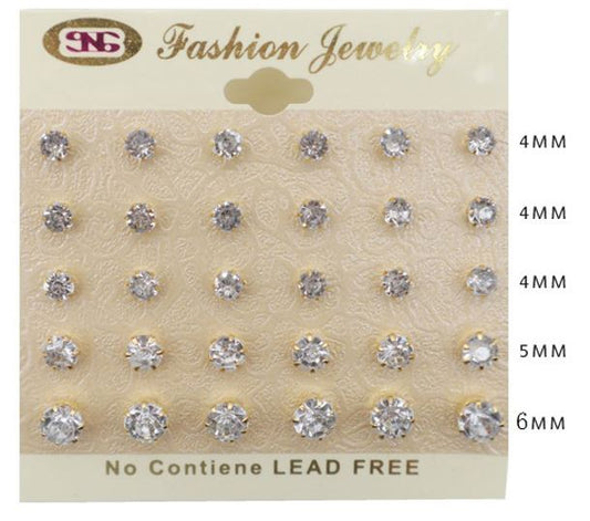 E20G SMALL GOLD STUD EARRINGS (15 PAIRS)