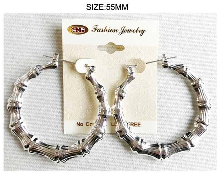 E31S SMALL SILVER BAMBOO EARRINGS