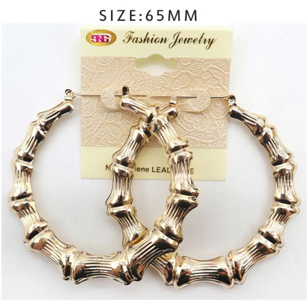 E32G MEDIUM GOLD BAMBOO EARRINGS