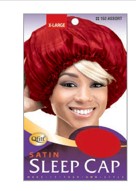 MM152/153 M&M SATIN SLEEP CAP JUMBO - ASST/BLACK