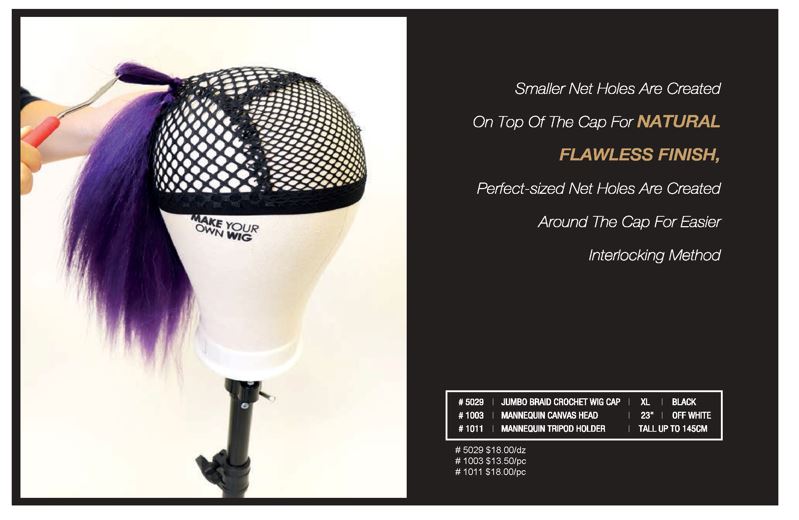 MM5019 JUMBO BRAID CROCHET PREMIUM BRAIDING WIG CAP
