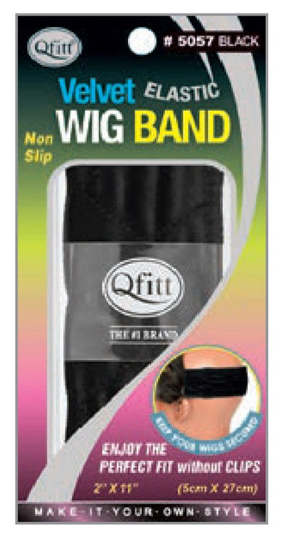 MM5057 M&M VELVET ELASTIC WIG BAND BLACK